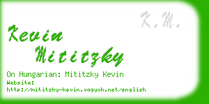 kevin mititzky business card